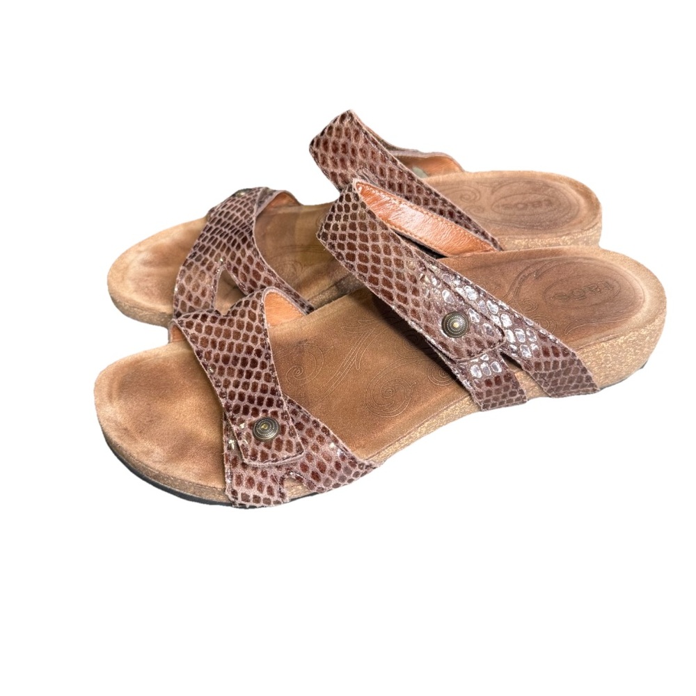 Taos Women's Snake Embossed Leather Audition Strappy Sandals Shoes Size 7-7.5 38